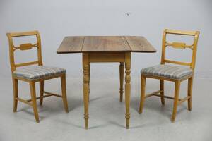 KLAFFBORD, furu, samt stolar ett par, 1800-tal