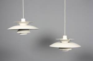 Poul Henningsen Par PH-5 pendler i hvidlakeret metal 2