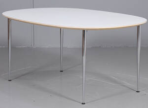 Dansk møbelproducent, spisebord med hvid laminat Denne vare er sat til omsalg under nyt varenummer 5073048