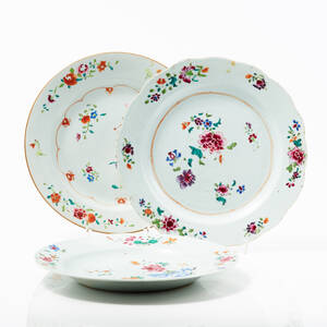Tallrikar Kina 1700-tal Famille rose
