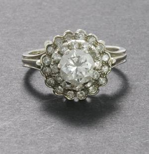 Vintage Brillant Ring ca. 1.48 ct. ca.  1.06 ct. und 0.42 ct.,