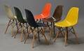 Charles Eames. Sæt på seks skalstole, multicolor, model DSW. 6 