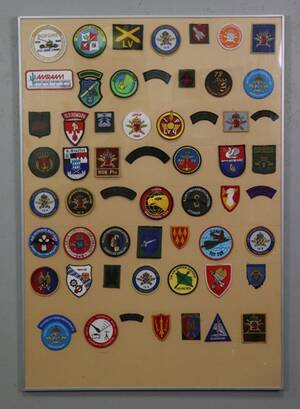Militära tygmärkenpatchesinsignia, inramat