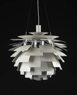 Poul Henningsen. Koglen pendel Ø 60 cm, hvid