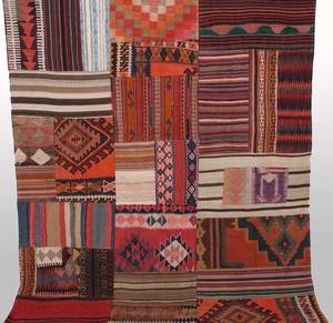 Persisk Patchwork kelim, 245 x 192 cm.