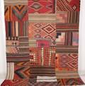 Persisk handvävd matta patchwork kelim, mått 273x210 cm.