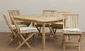 Havesæt med bord samt 6 stole i teaktræ 13, inkl hynder