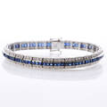 Armband 14 k vitguld safirer diamanter