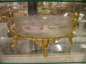 Jardinière, brons och kristall