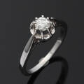 Solitaire ring, 14 kt hvidguld