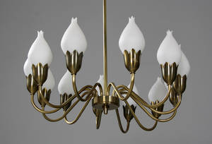 Fog Mørup. 12-armet tulipan lysekrone