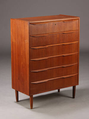 Dansk møbelproducent. Kommode, teaktræ, 1960erne