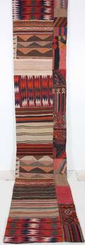 Persisk Patchwork kelim 387 x 78 cm.