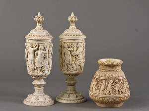 Lågpokaler og vase ca. 1900 6