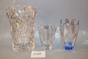 Vaser 3 st, Orrefors, H 25, 27, 25 cm