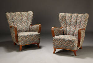 Dansk møbelproducent. Par lænestole, 1940erne 2 Denne vare er sat til omsalg under nyt varenummer 4170047