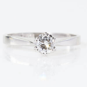 Ring 18 k vitguld briljantslipad diamant 0,37 ct