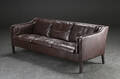 Tre-pers. sofa, læder, dansk møbelproducent