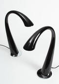 2 stk. Loch Ness bordlampe i blank sort metal. 2 