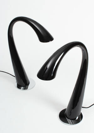 2 stk. Loch Ness bordlampe i blank sort metal. 2