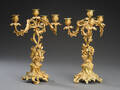 Et par nyrokokokandelabre af forgyldt bronze, ca. 1860
