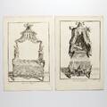 2 engraved plates Lit à la Chine ca 1765