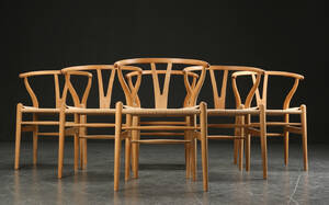 Hans J. Wegner Sæt på seks Y-stole af eg 6 