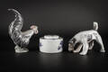 Kgl. Porcelæn. Hane, terrier og lågskål af porcelæn 3