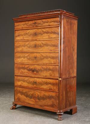 Chiffoniere af mahogni, 1880-1900