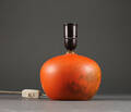 Herman A. Kähler, bordlampe, orangeglaseret lertøj