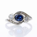 Ring med safir samt diamanter