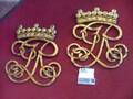 Monogram, 2 st. förgyllt järn