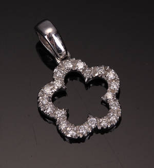 Diamantvedhæng, 18 kt hvidguld