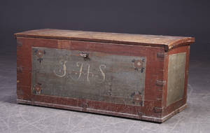 Kiste - bemalet - 1800 tallet.