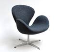 Arne Jacobsen 1902 - 1971. Svanen. Hvilestol, model 3320, Antracitgrå