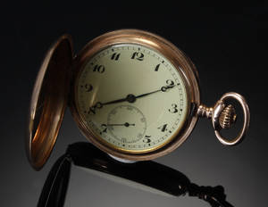 Dobbeltkapslet herrelommeur 14 kt. guld