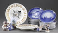 Samling div. platter samt figurer og vase. Kgl.P. og BG 22