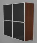 Model Mistral. Væghængt skab med fire låger. Valnød