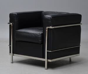 Le Corbusier. LC2 lænestol i sort læder