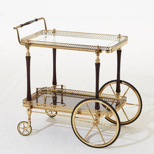 Serveringsvagn mässing och glas