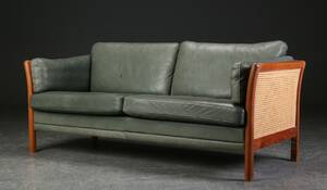 Tre-pers. sofa, læder