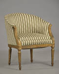 Bergere af forgyldt træ og gesso, Louis XVI-form