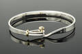 Georg Jensen, Torun, armring af sterling sølv med detalje af 18 kt. guld, str. M