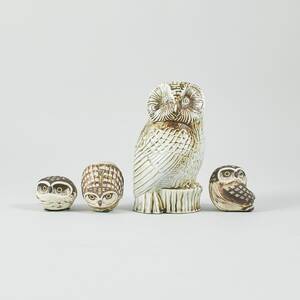 Skulpturer, 4 st. Ugglor