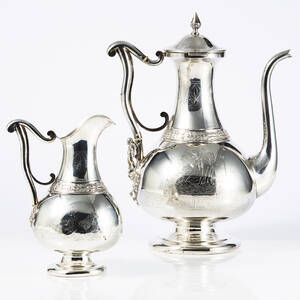 Kaffekanna gräddkanna silver