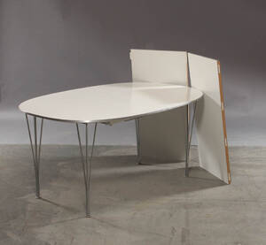 Piet Hein Bruno Mathsson. Super Ellipse spisebord med udtræk 3
