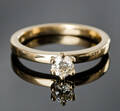 Ring in gold 18 k with brilliant 0.30 ct