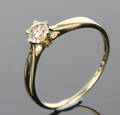 Klassisk Soliatairering, 14 kt guld. Diamant ca. 0.50 ct