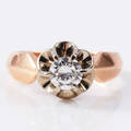 Ring 14 k rödvitguld diamant