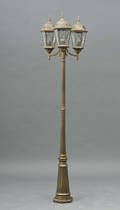 Høj udendørs trearmet gadelamp, bronze 1